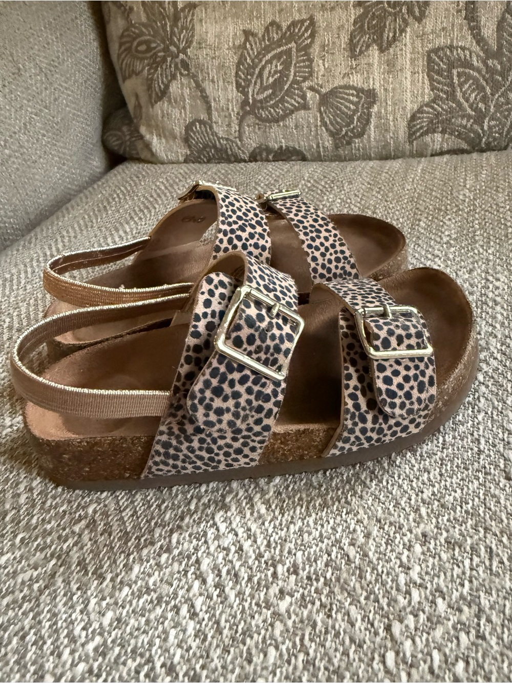 Leopard Print Cork Footbed Slingback Sandals kids